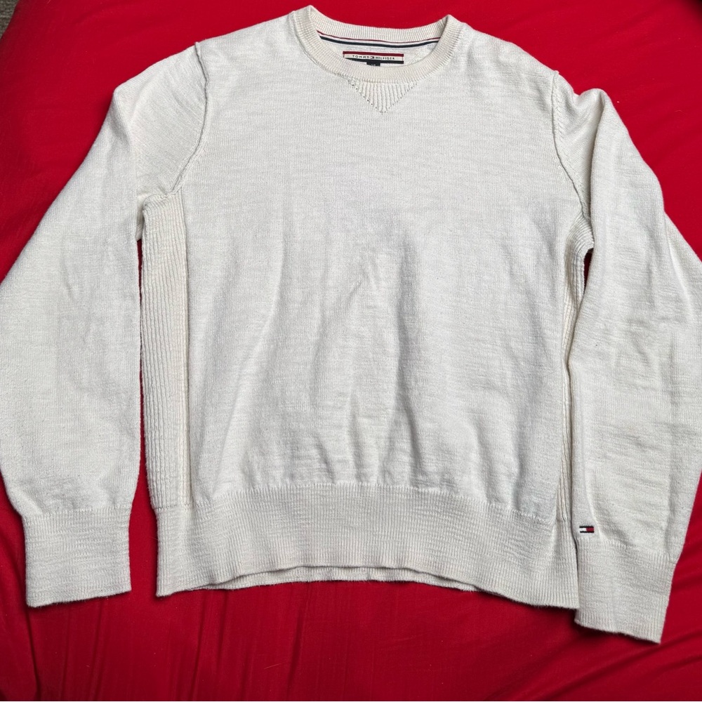 Tommy Hilfiger Cream Crew Neck Sweater